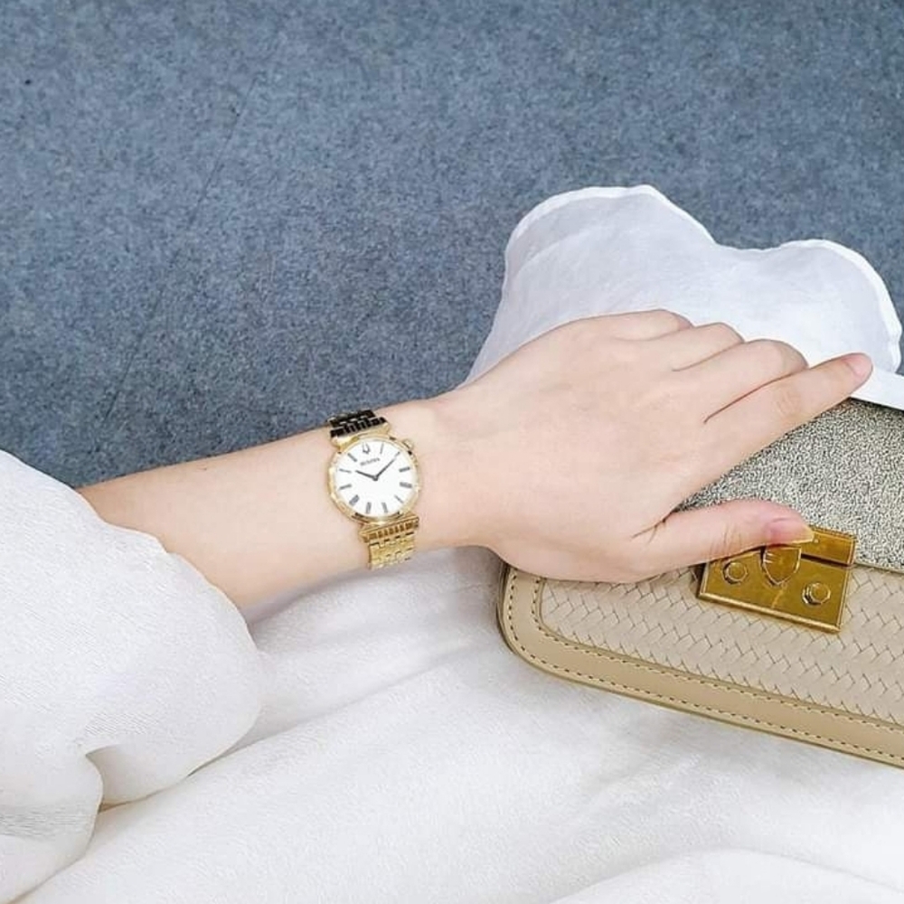 ***BRAND NEW*** Bulova Regetta White Dial Gold Tone Steel Women's Watch - Picture 4 of 10